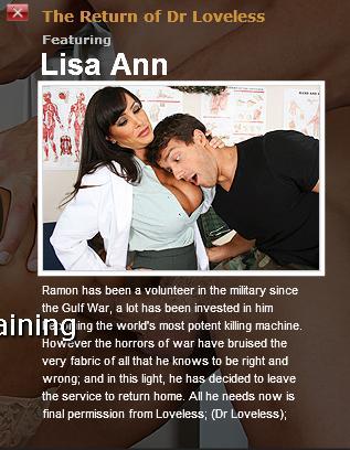  [DoctorAdventures.com / Brazzers.com] Lisa Ann (The Return of Dr Loveless) / Сексуальная медсестра обслужила военного  [2010 г., All sex, Big dicks, Big tits]*Released: May 06, 2010* (2010) SATRip